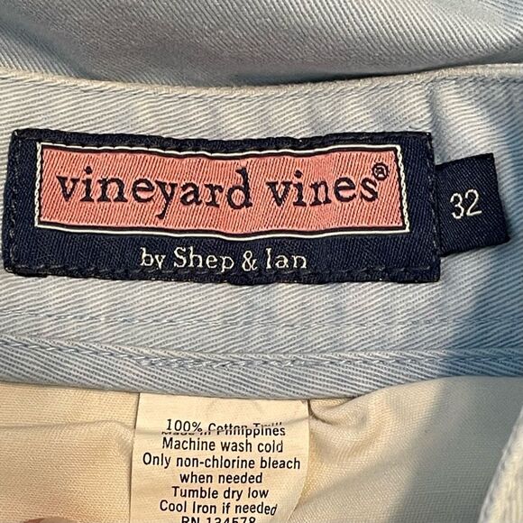 Vineyard Vines Club Short Light Blue Chino Knit Golf Flat Front Preppy 32 - Picture 6 of 8